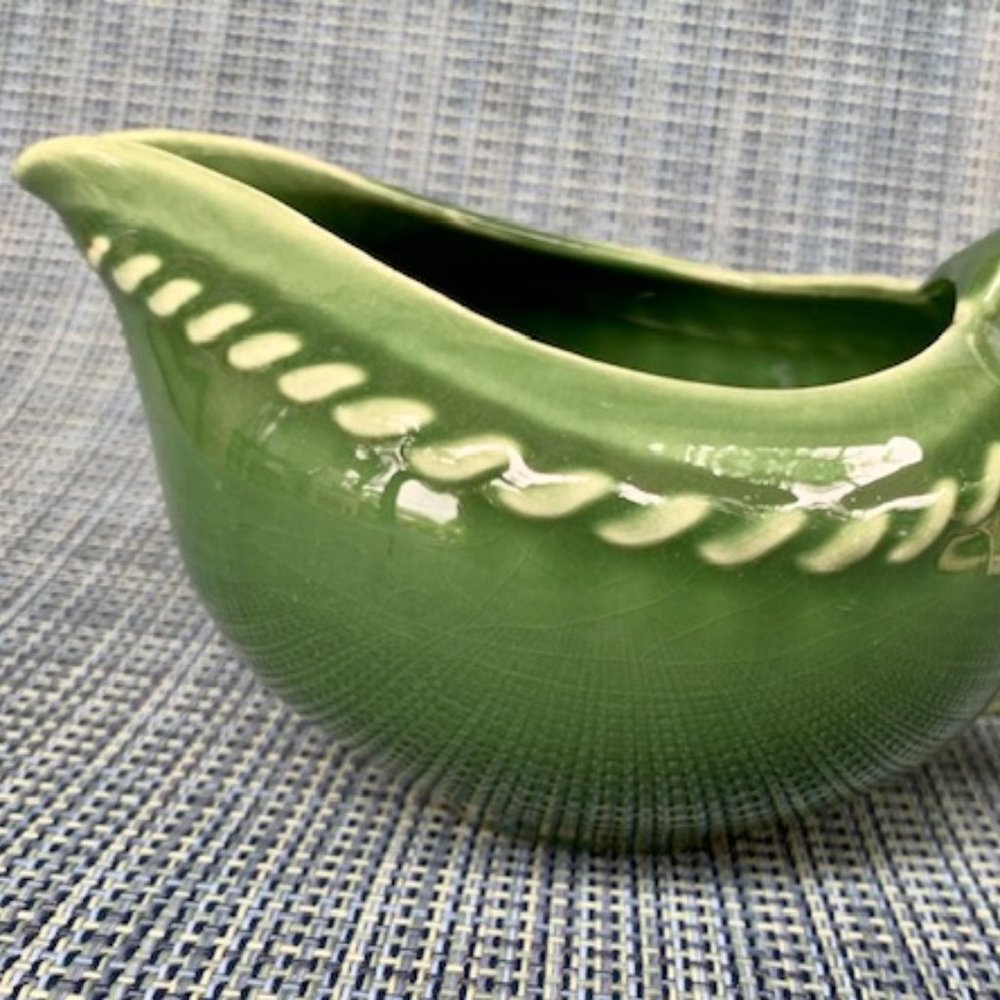 Vintage Green Ceramic Creamer